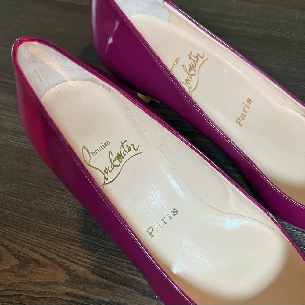 Vintage Christian Louboutin square toe patent leather heels. Never worn. - Picture 5 of 6